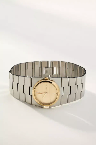 Breda Sync Round Face Metal Watch In Silver