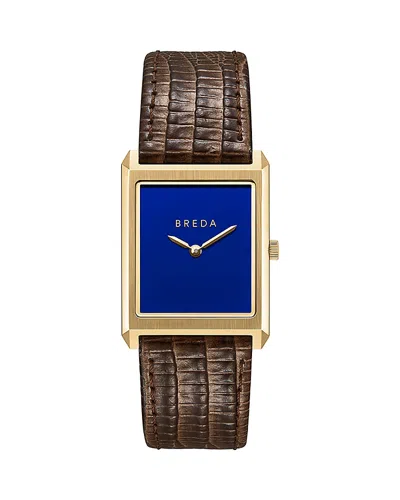 Breda Virgil Leather Strap Watch, 26mm X 20mm In Brown