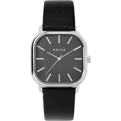 Breda Visser Leather Strap Watch, 35mm In Silver/black