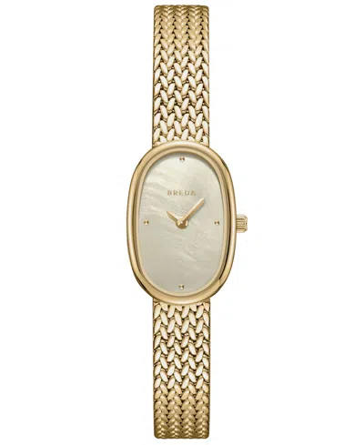 Breda Women's 'jane Tethered' Gold Stainless Steel Mesh Watch, 18mm