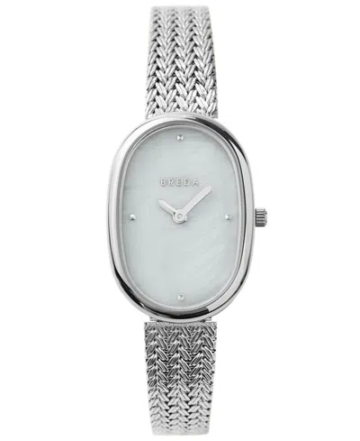 Breda Women's 'jane Tethered' Silver Stainless Steel Mesh Bracelet Watch, 23mm