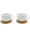 Bredemeijer Umea Set Of Two 250ml Tea Mugs With Coasters