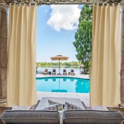 Breebe 1 Pack Blackout Waterproof Indoor/outdoor Tab Top Curtain Panel In Nude