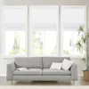 Breebe 1-piece 27x64' Linen Blend Light Filtering Cordless Roman Shade,white In Multi