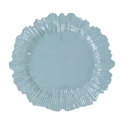 Breebe 10 Pack Economy Reef Plastic Charger Plates - 13" Dusty Blue Dinner Plate Chargers For Weddings, Par