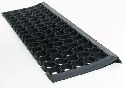Breebe 10" X 30" Black Rubber Outdoor Door Mat