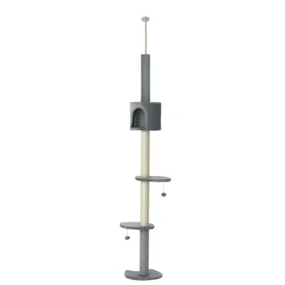 Breebe 100 Inch Floor-to-ceiling Adjustable Cat Tree With 4-tier Climbing Tower In Multi