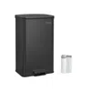 Breebe 10.5 Gallon Kitchen Trash Can With Lid In Black