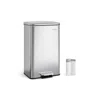 Breebe 10.5 Gallon Kitchen Trash Can With Lid In Silver