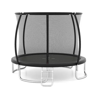 Breebe 10ft Outdoor Trampoline Heavy-duty Recreational Trampoline With Safety Enclosure Net In Black