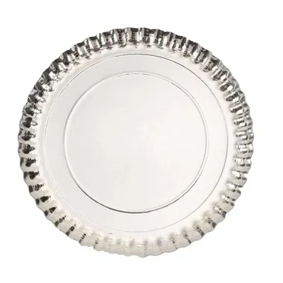 Breebe 10-pack Paper 13" Round Charger Plates In Silver With Scalloped Rims - Heavy Duty Disposable 1100gsm In Gray
