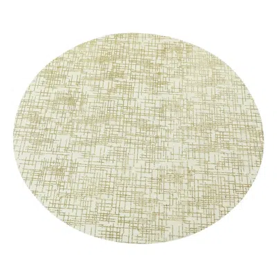 Breebe 10-pack Table Placemats Glitter Design Metallic Gold Round - Mesh Polyester Disposable Mats 13"