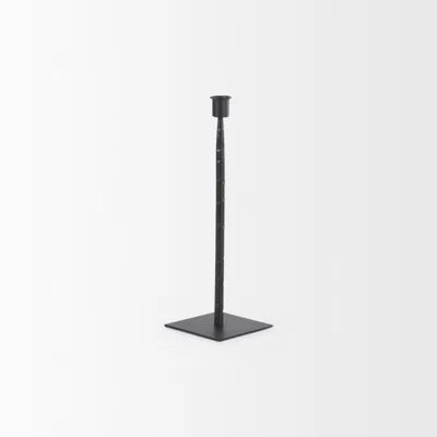Breebe 12" Black Metal Floor Taper Candlestick