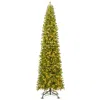 Breebe 12 Feet Tall Pre-lit Artificial Christmas Tree Outdoor Indoor Slim Pencil Tree With Lights In Green
