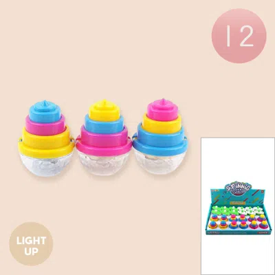 Breebe 12 Set Of 2 - Light Up Flash Spinning Top Toy In Multi