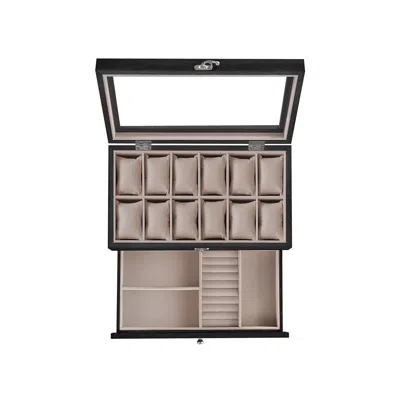 Breebe 12-slot Watch Box Ebony Black