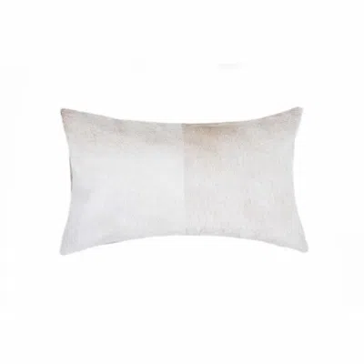 Breebe 12" X 20" Natural Cowhide Lumbar Throw Pillow In Neutral