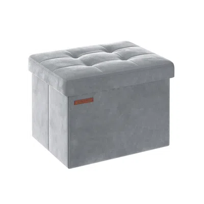 Breebe 12.2" X 16.1" X 12.2" Foldable Storage Ottoman Bench Dove Gray