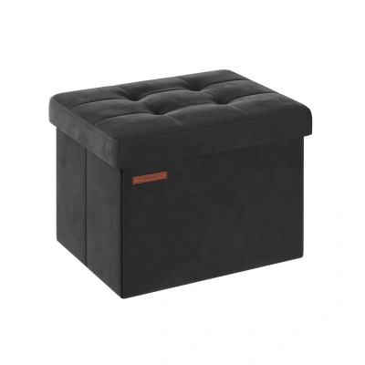 Breebe 12.2" X 16.1" X 12.2" Foldable Storage Ottoman Bench Ink Black