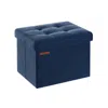 Breebe 12.2" X 16.1" X 12.2" Foldable Storage Ottoman Bench Midnight Blue