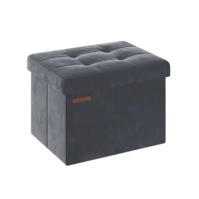 Breebe 12.2" X 16.1" X 12.2" Foldable Storage Ottoman Bench Slate Gray