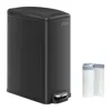 Breebe 12.7 Gallon Garbage Can For Narrow Spaces With Soft-close Lid