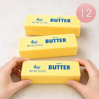 Breebe 12pcs - Butter Stick Shape Squeeze Squishy Stress Relief Toy In Yellow