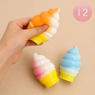 Breebe 12pcs - Ice Cream Cone Squeeze Squishy Stress Relief Toy In Multi