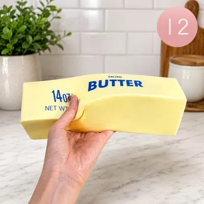 Breebe 12pcs - Jumbo Blue Ink Butter Bar Squishy Stress Relief Toy In Yellow