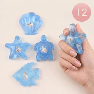 Breebe 12pcs - Ocean Animal Squeeze Squishy Stress Relief Toy In Blue