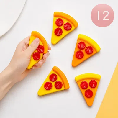 Breebe 12pcs - Pizza Slice Squishy Stress Relief Toy In Multi