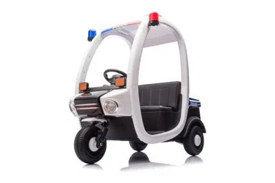 Breebe 12v Electric Three Wheeled Children's Box Car, Police Car, 2-seater Remote Control Riding Toy, With  In Multi