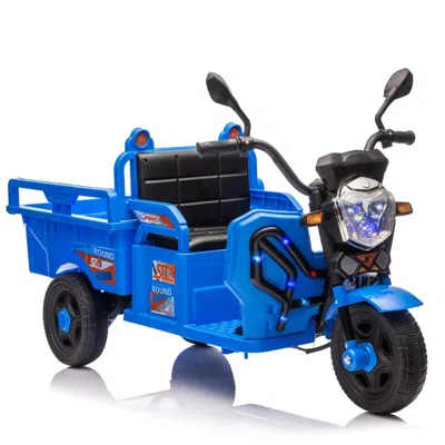 Breebe 12v Kids Electric 3-wheel Cargo Truck,2wd,anti-slip Wheels,long Battery Life,large Storage Space,ext In Blue