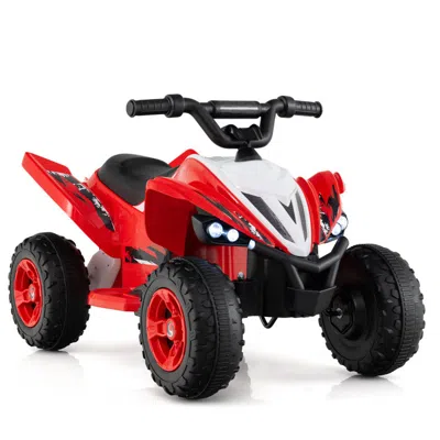 Breebe 12v Kids Ride On Atv 4-wheeler Quad With Led Lights And 7 Mph Max Speed In Red