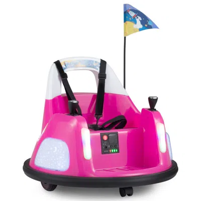 Breebe 12v Kids Ride On Bumper Car With Remote Control And Flashing Lights In Pink