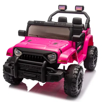 Breebe 12v Kids Ride On Electric Car W/parents Control,dual Drive, Four-wheel Suspension,with Music,bluetoo In Pink