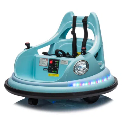 Breebe 12v Ride On Bumper Car For Kids,electric Car For Kids,1.5-5 Years Old,w/remote Control, Led Lights,  In Blue