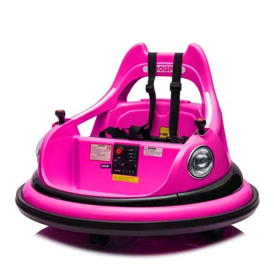 Breebe 12v Ride On Bumper Car For Kids,electric Car For Kids,1.5-5 Years Old,w/remote Control, Led Lights,  In Pink
