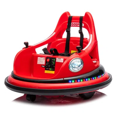 Breebe 12v Ride On Bumper Car For Kids,electric Car For Kids,1.5-5 Years Old,w/remote Control, Led Lights,  In Red