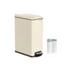Breebe 13-gallon (50 L) Garbage Can For Narrow Spaces With Soft-close Lid - Sand Beige In Neutral