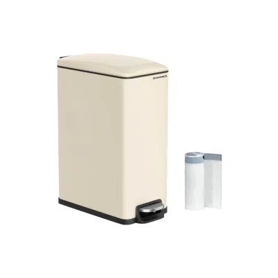 Breebe 13-gallon (50 L) Garbage Can For Narrow Spaces With Soft-close Lid - Sand Beige In Neutral