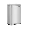 Breebe 13 Gallon Sliver Steel Step-open Trash Can With Lid