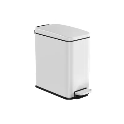 Breebe 1.3 Gallon Small Trash Bin With Lid In White