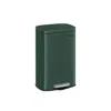 Breebe 13 Gallon White Step Trash Can With Hinged Lid For Kitchen In Green