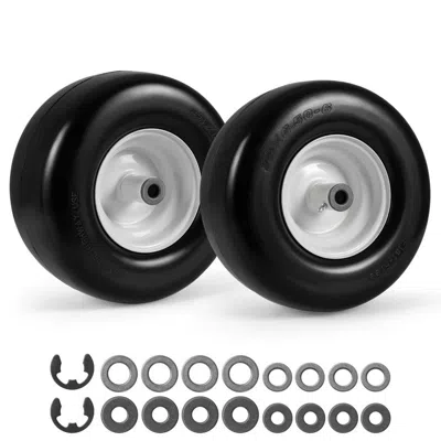 Breebe 13 X 6.50-6 Flat Free Tires And Wheels 2 Pack Solid Rubber Tires In Black