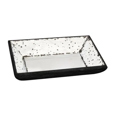 Breebe 13 X 9 X 2" Waverly Mirrored Rectangle Tray, Medium In Black