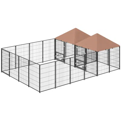 Breebe 13.5 X 9.4 X 5.1 Ft Dog Run Enclosure With Dual Rooms In Multi
