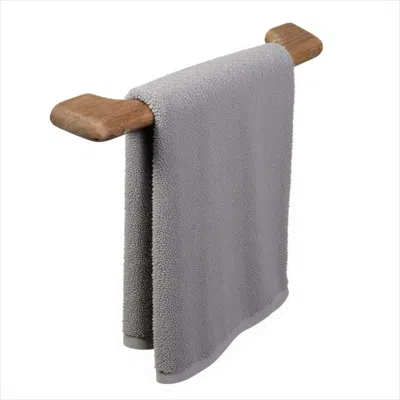 Breebe 14" Traditional Solid Teak Towel Bar In Brown