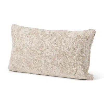 Breebe 14" X 26" Cream And Beige Lumbar Abstract Cotton Throw Pillow Cover With Texture