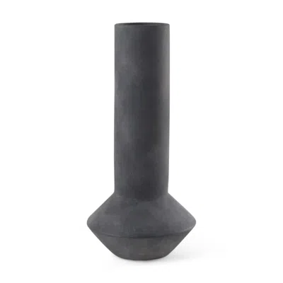 Breebe 15" Black Ceramic Tulip Table Vase In Gray